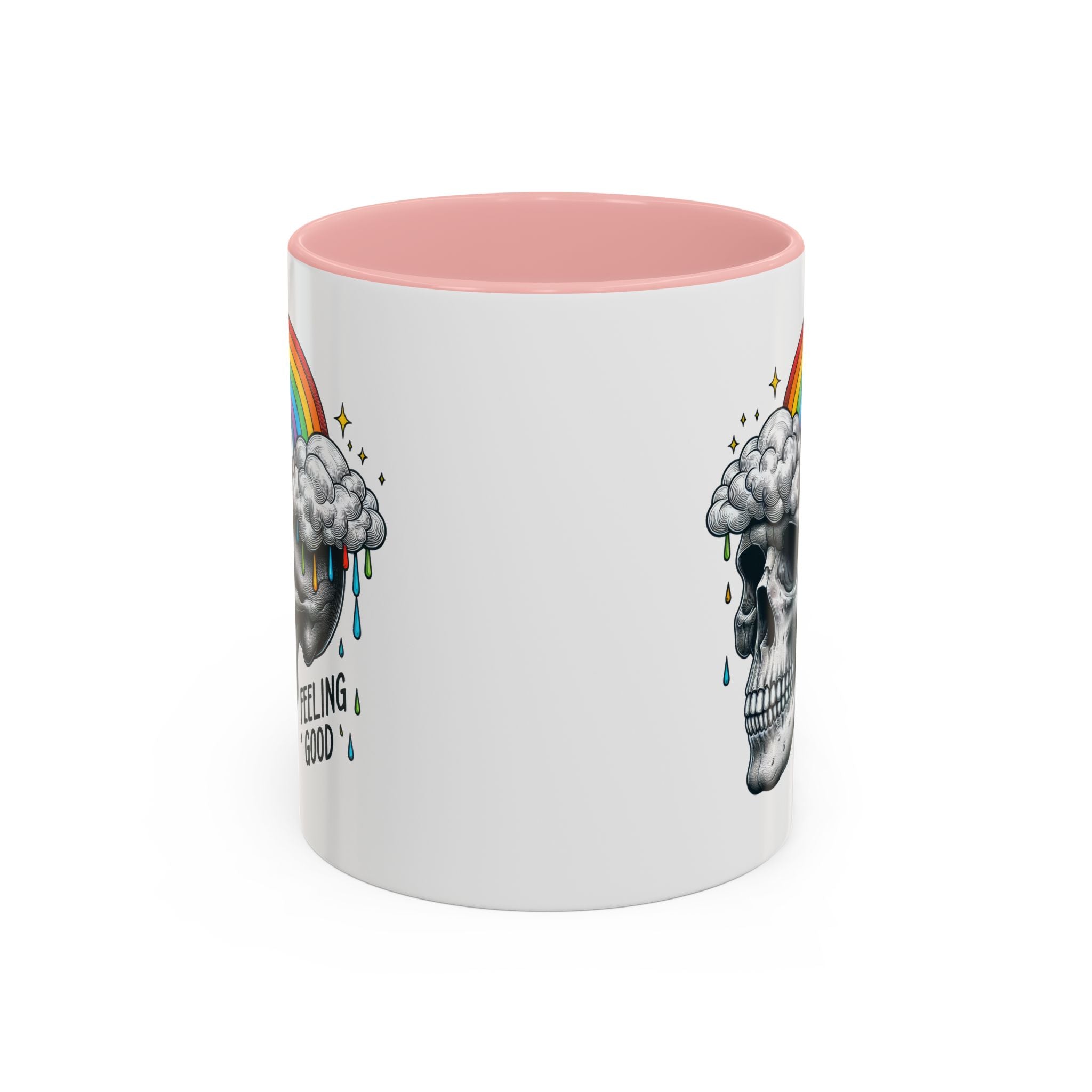 Skull Rainbow Coffee Mug, Unique Gift for Coffee Lovers, Halloween Decor, Daily Motivation Mug, Fun Skull Design