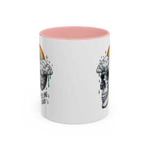 Skull Rainbow Coffee Mug, Unique Gift for Coffee Lovers, Halloween Decor, Daily Motivation Mug, Fun Skull Design