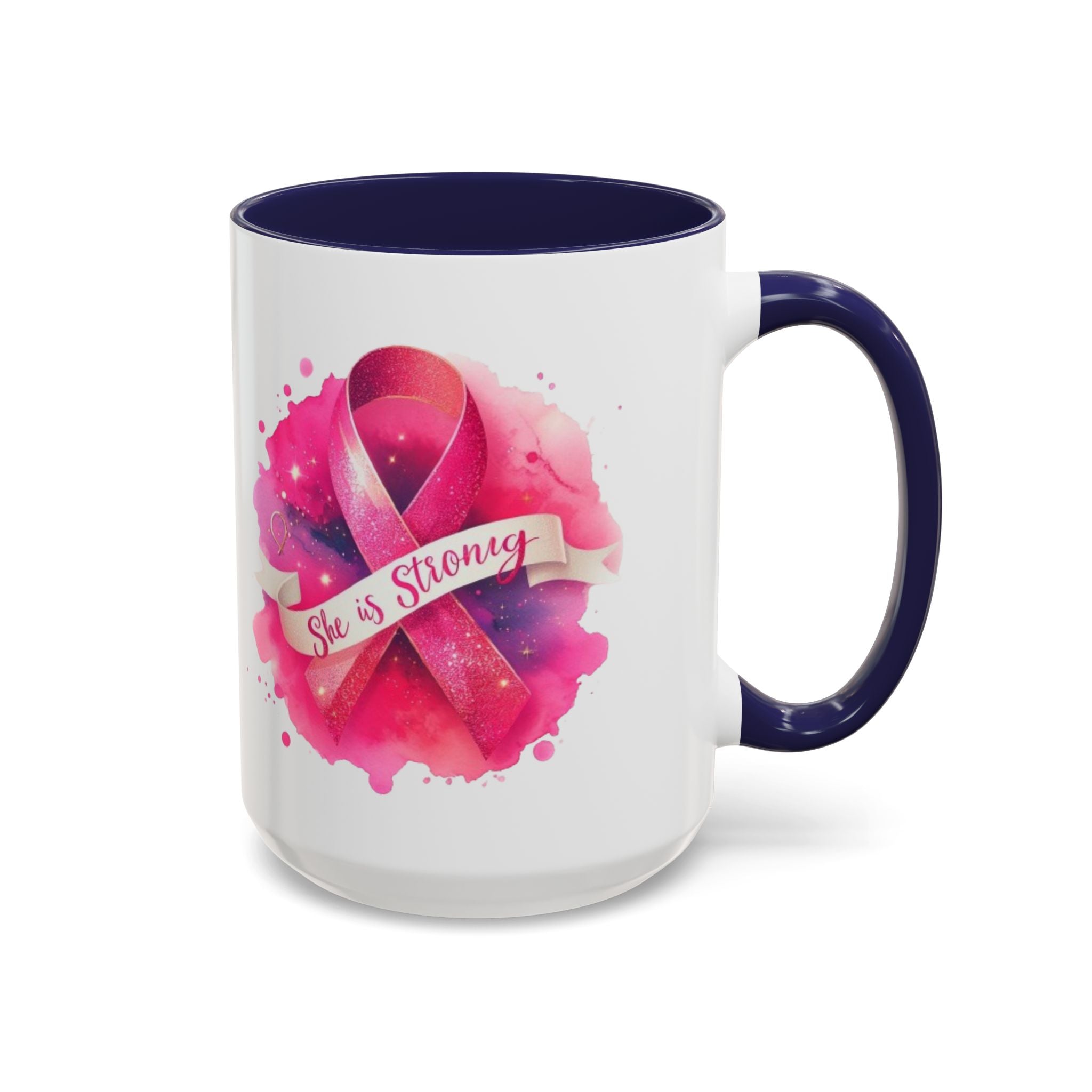 Empowering Pink Ribbon Coffee Mug | She is Strong | Gift for Cancer Awareness, Inspirational Drinkware, Office Mug, Motivational [...]