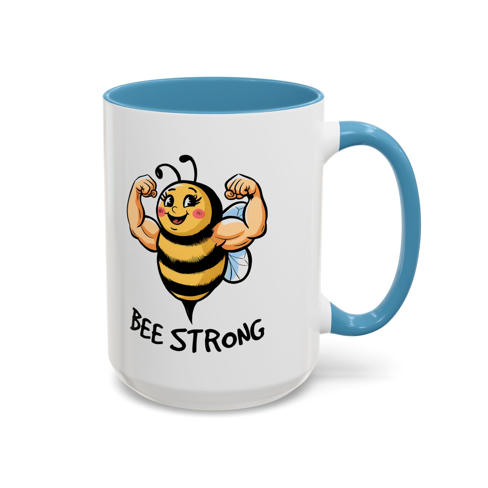 Bee Strong Accent Coffee Mug - Motivational Mug for Strength and mental health