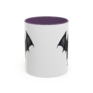 gothic vampire girl with wings horror art Accent Coffee Mug (11, 15oz) vamp14