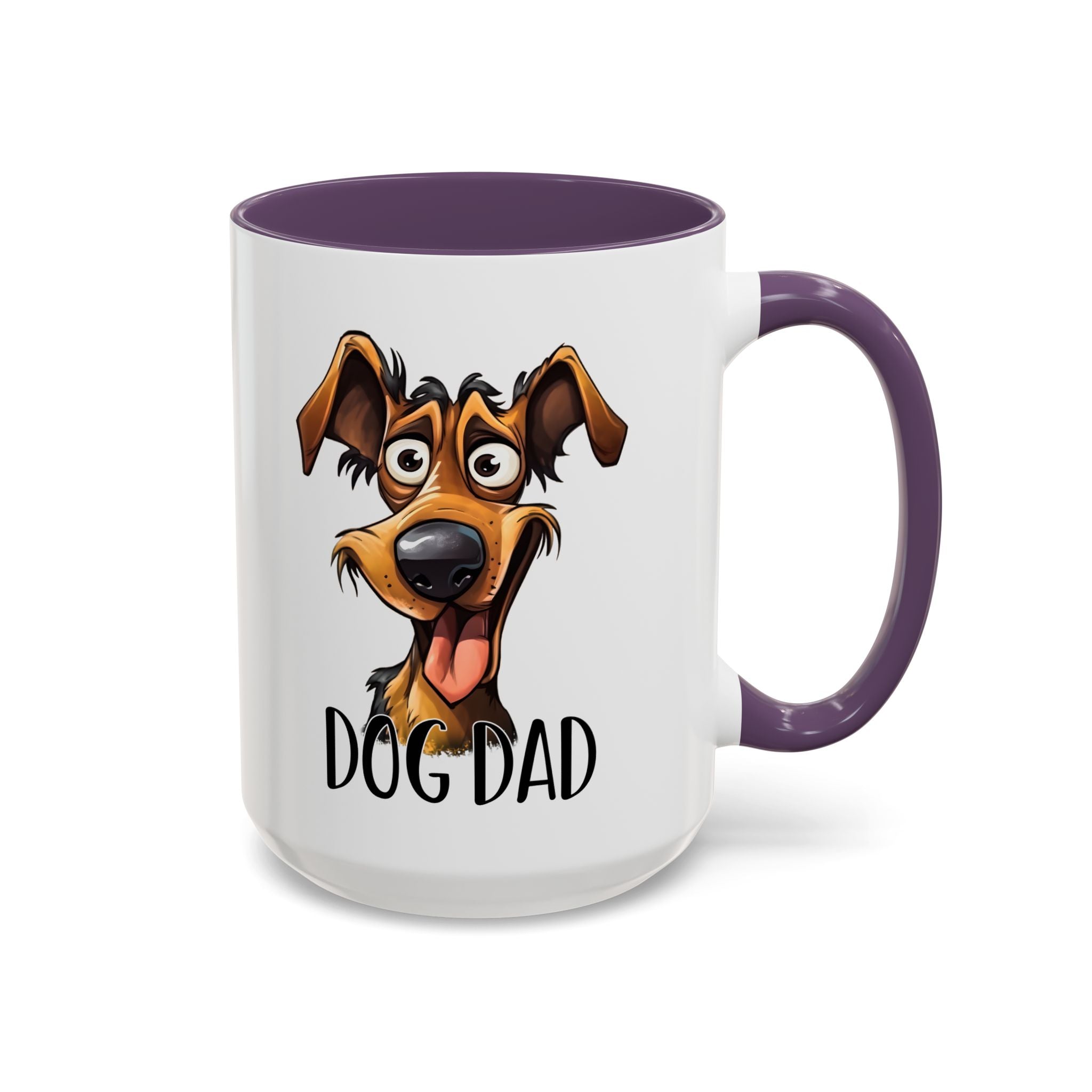 Dog Dad Accent Coffee Mug - Fun Gift for Dog Lovers, Pet Fathers, Father's Day, Birthday, Coffee Lovers
