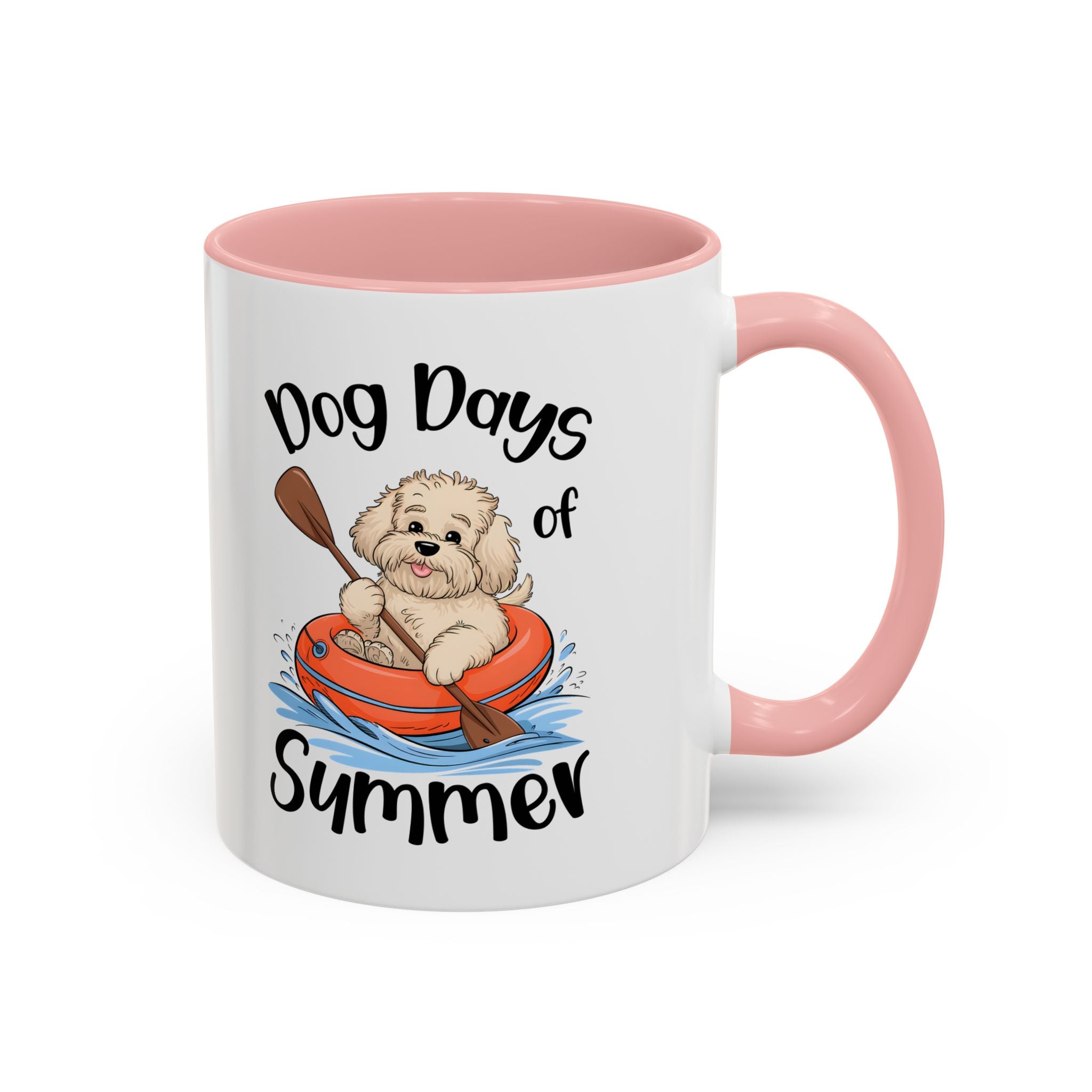 Dog Days of Summer Coffee Mug, Cute Dog Mug, Pet Lover Gift, Summer Vibes, Beach Decor, Fun Pet Cup, Canoeing Dog Design