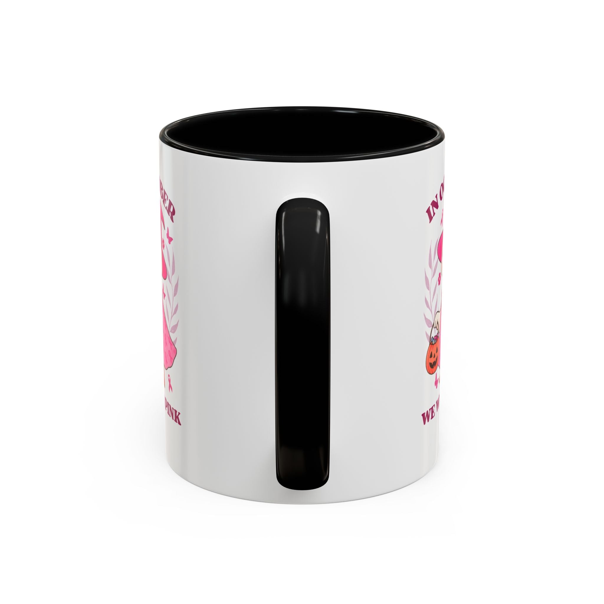 Halloween Breast Cancer Awareness Coffee Mug | October 2023 Gift, Pink Ribbon Mug, Spooky Coffee Cup, Cute Duck Mug, Fall Decor