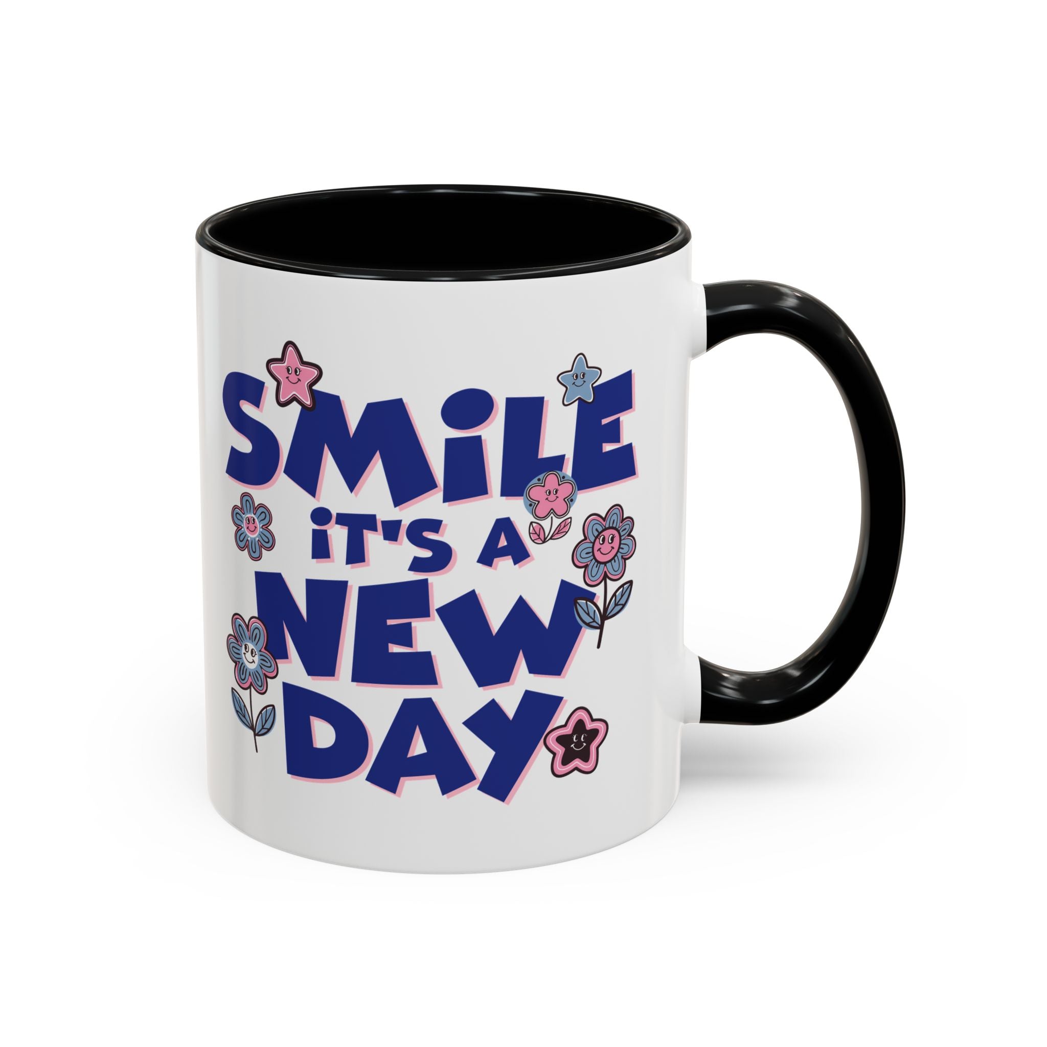 Inspirational Flower Design Coffee Mug - "Smile It's a New Day" - Perfect Gift for Coffee Lovers