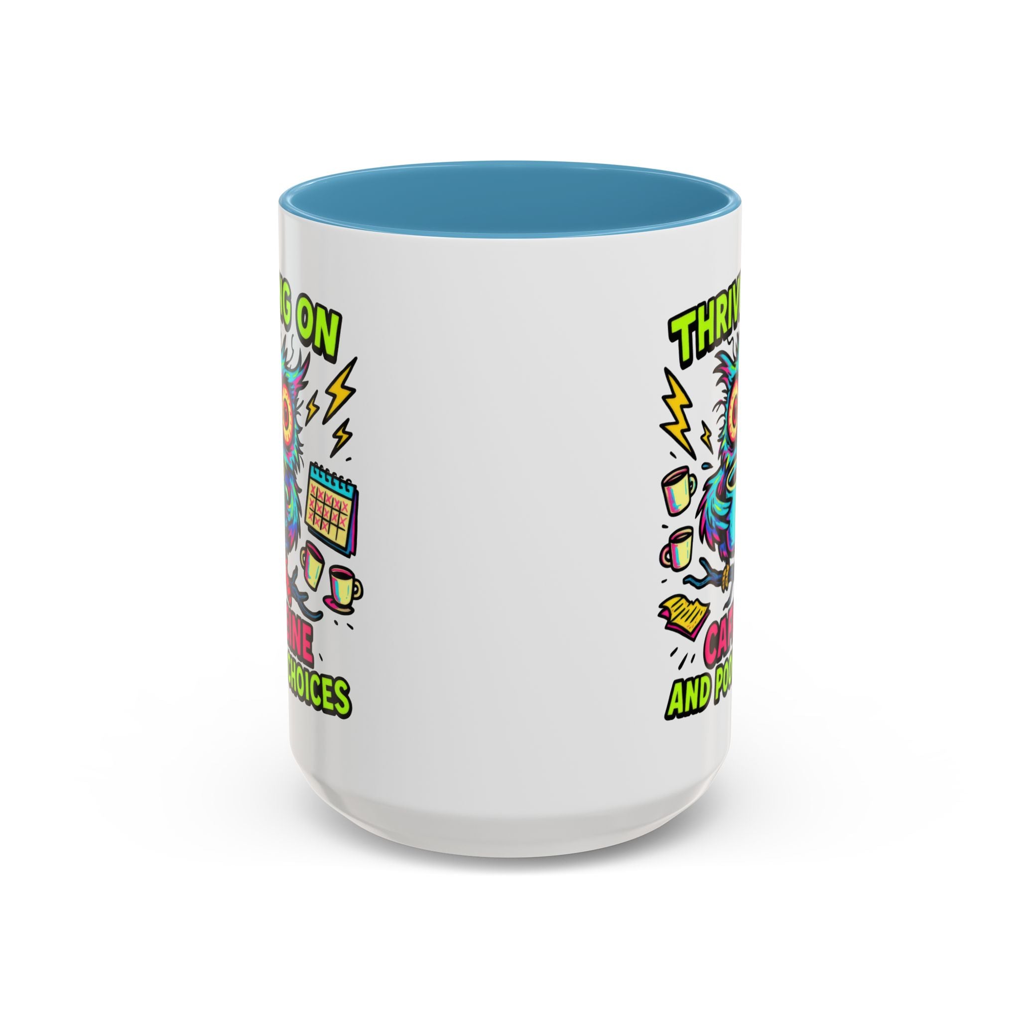 Thriving on Caffeine Mug | Funny Owl Coffee Cup | Gift for Coffee Lovers | Cute Kitchen Decor | Birthday, Holiday Gift