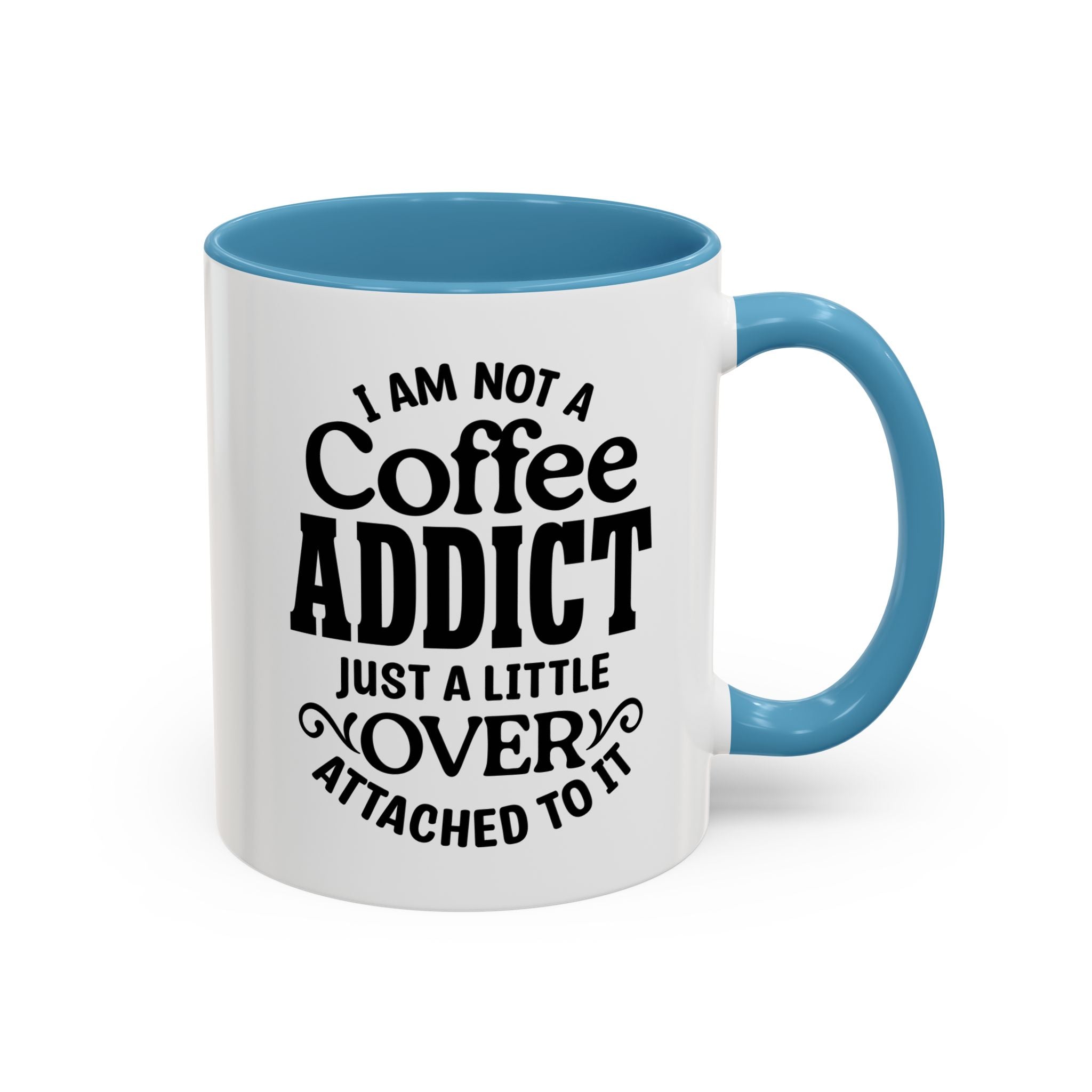 Coffee Addict Mug, Funny Coffee Lover Gift, Black Accent Mug, Warm Beverage Cup, Office Humor Drinkware