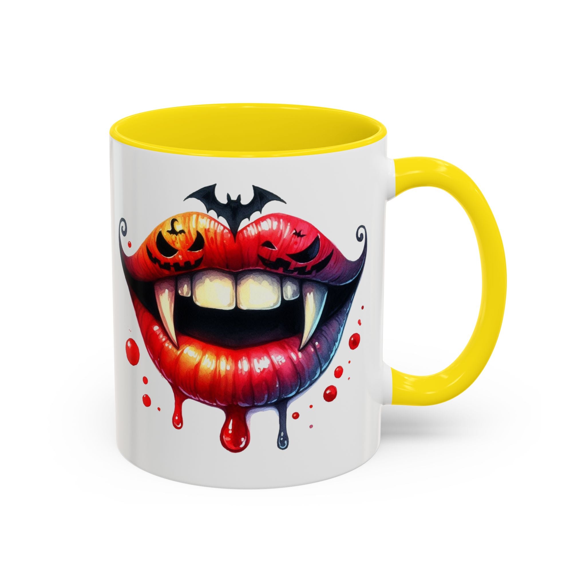 Halloween Vampire Coffee Mug, Spooky Drinkware, Goth Kitchen Decor, Pumpkin Mug, Horror Lover Gift