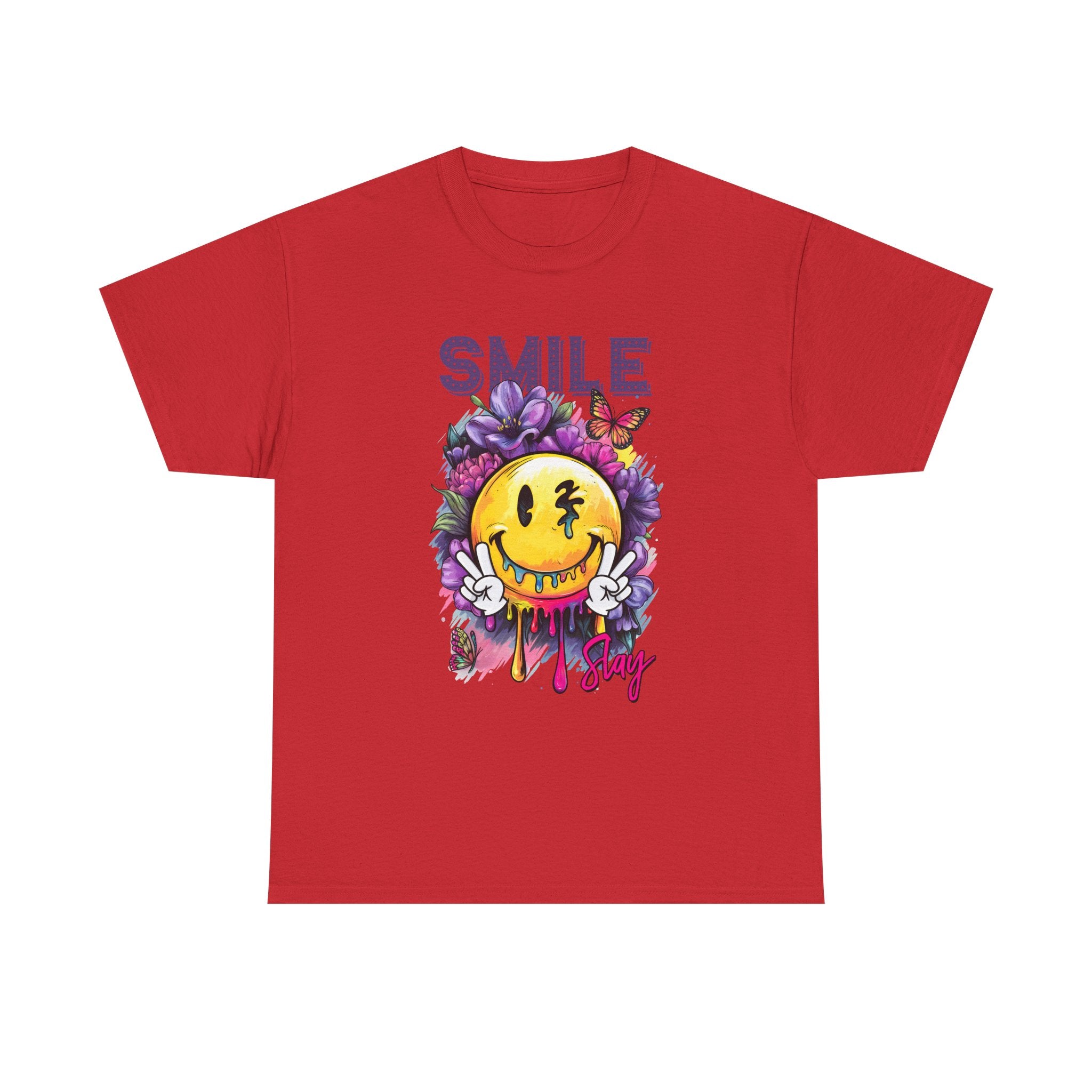 Smile Floral Graphic Tee unisex cotton tee gothic