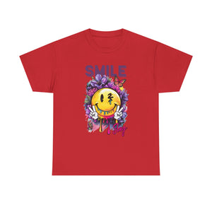 Smile Floral Graphic Tee unisex cotton tee gothic