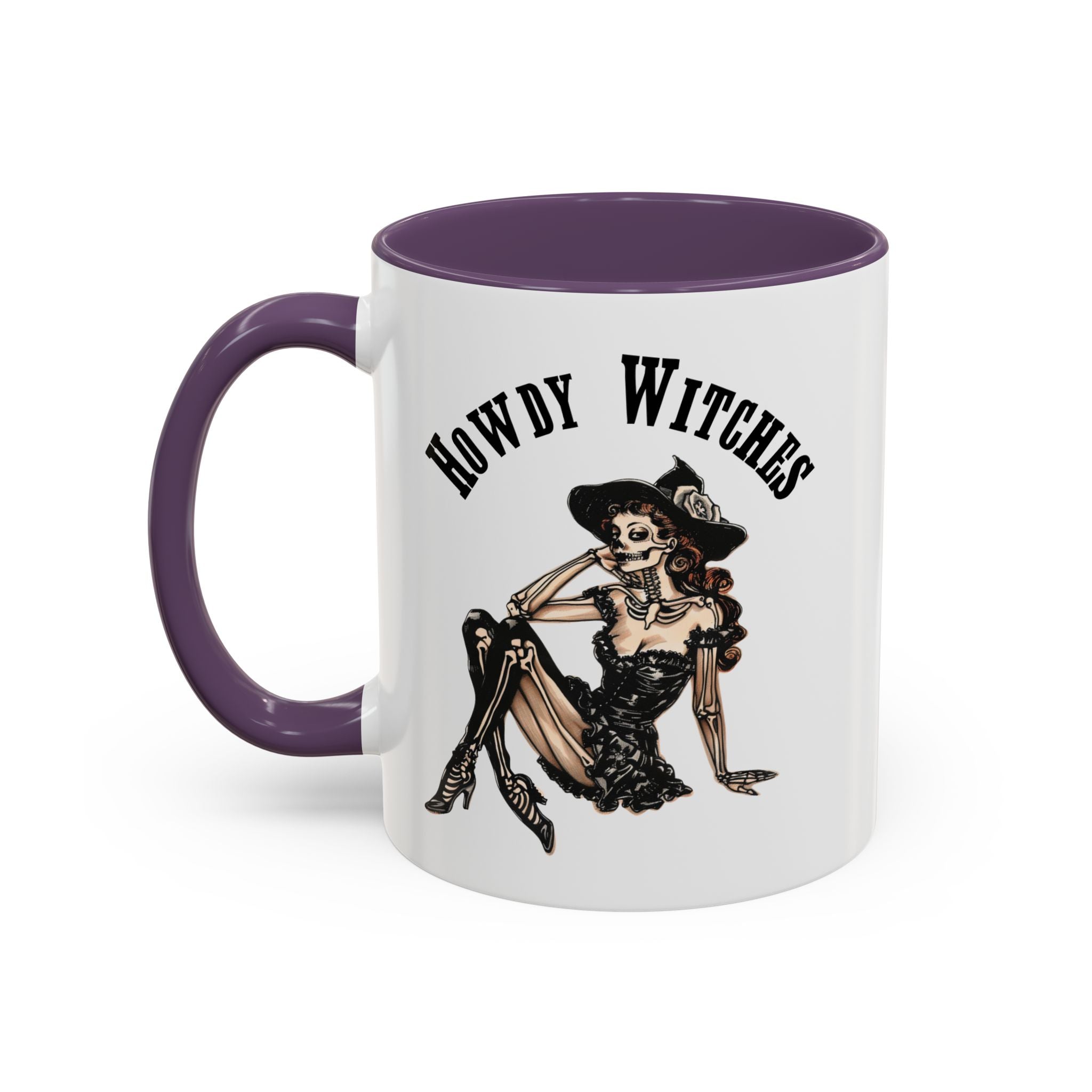 Howdy Witches Coffee Mug - Spooky Halloween Mug, Gift for Witches, Witchy Decor, Gothic Coffee Cup, Skeleton Design