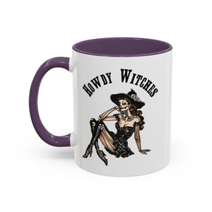 Howdy Witches Coffee Mug - Spooky Halloween Mug, Gift for Witches, Witchy Decor, Gothic Coffee Cup, Skeleton Design