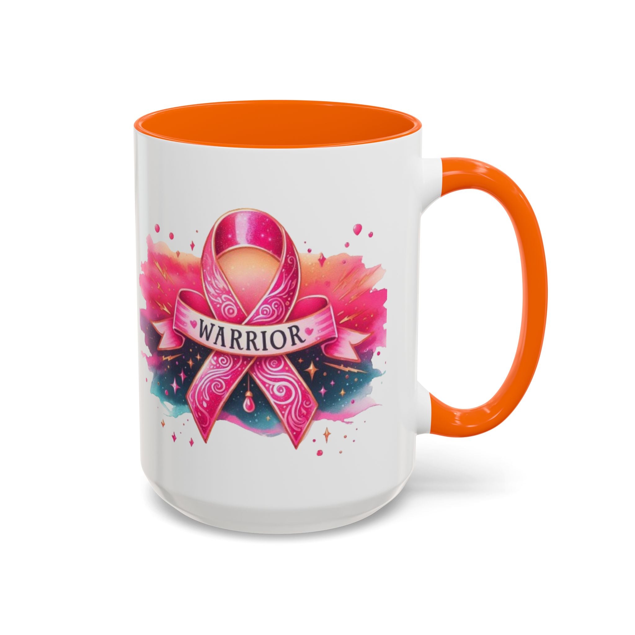 Pink Ribbon Warrior Coffee Mug, Support Breast Cancer Awareness Gift, Inspirational Mug, Cancer Survivor Merchandise, 11oz 15oz Mug