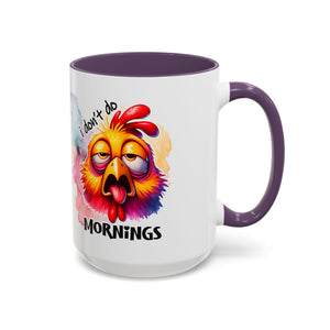 Funny Morning Coffee Mug, Humor Mug, Gift for Coffee Lovers, Sleepy Chicken Mug, Cute Drinkware, Holiday Present
