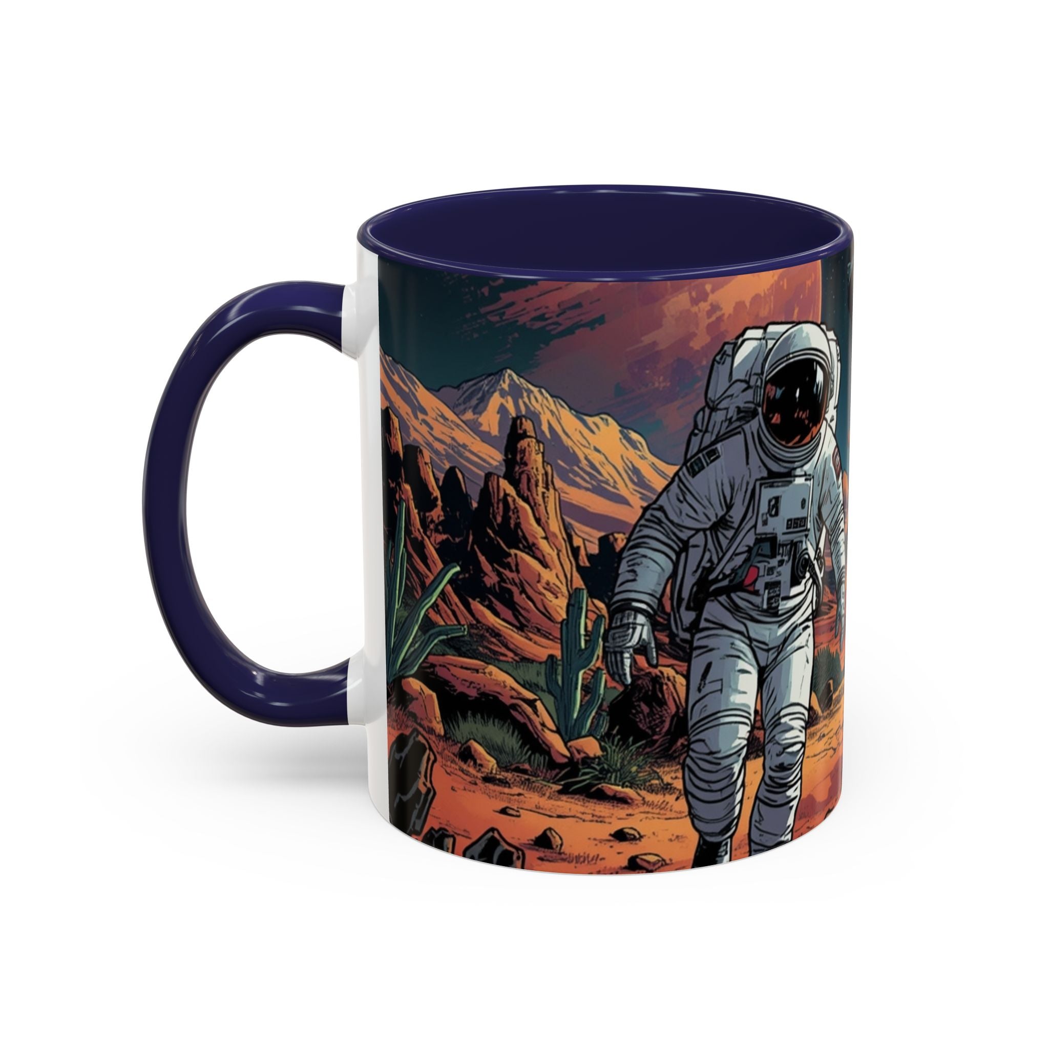 spacemen and aliens on planet Astronaut Adventure Coffee Mug - 11oz & 15oz