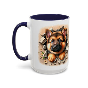 German Shepherd Accent Coffee Mug | Dog Lover Gift, Tasty Hot Beverage Cup, Pet Themed Kitchenware, Animal Adoption Cup, Unique Pet Gift