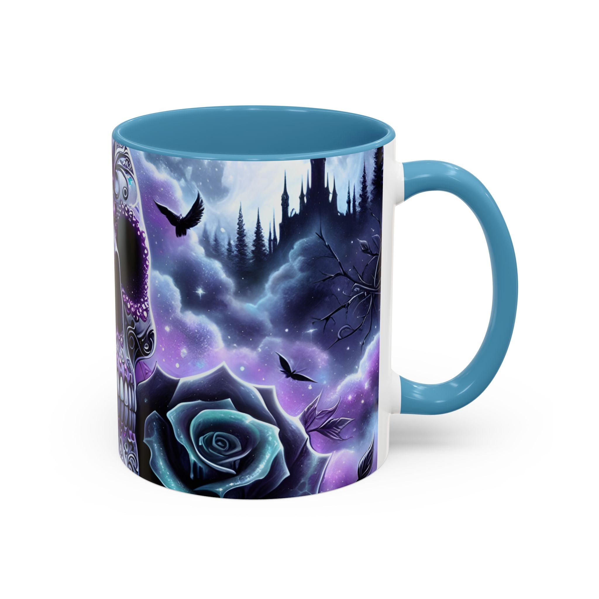 Gothic Skull Accent Coffee Mug - 11oz & 15oz roses fantasy