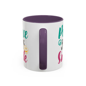 Inspirational Peace Coffee Mug - "Peace Begins with a Smile" - 11oz & 15oz