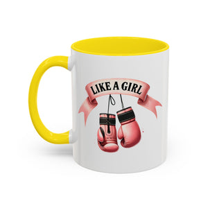 Boxing Motivation Coffee Mug | Like a Girl | Empowerment Gift, Sports Mug, Inspirational Gift, Fitness Accessory, Coffee Lover