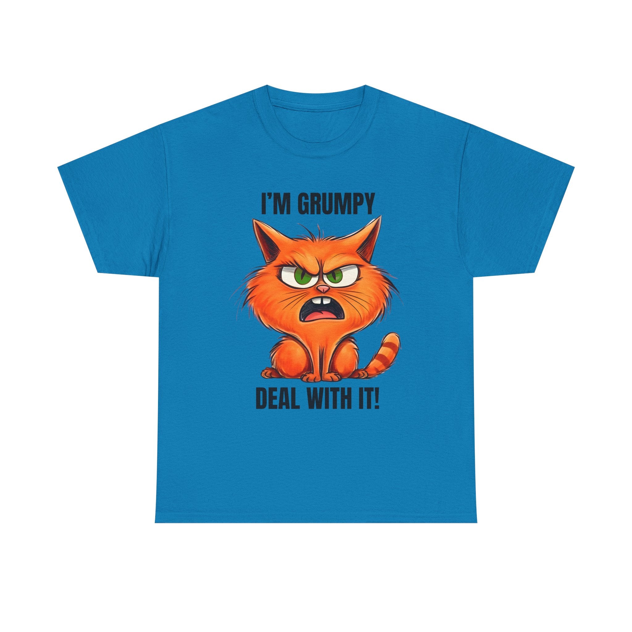 Grumpy Cat Tee: Unisex Heavy Cotton Shirt, Funny Cat Lovers Gift, Casual Wear, Birthday, Humor Apparel
