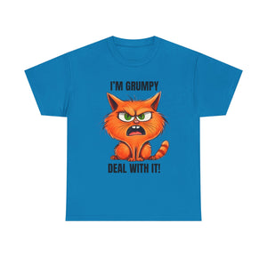 Grumpy Cat Tee: Unisex Heavy Cotton Shirt, Funny Cat Lovers Gift, Casual Wear, Birthday, Humor Apparel