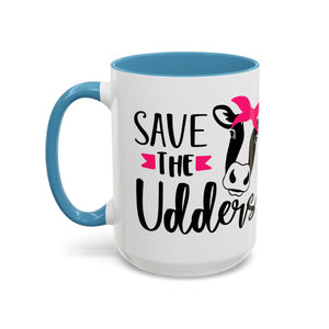 cancer awareness Cute Cow Mug - Save the Utters Coffee Cup, Gift for Animal Lovers,  Mug, Unique Birthday Gift