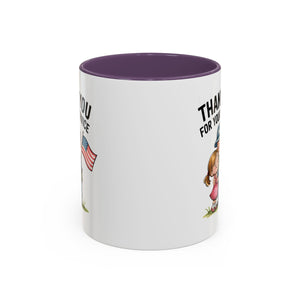 Thank You for Your Service Coffee Mug - 11oz & 15oz Accent Mugs for Veterans Appreciation