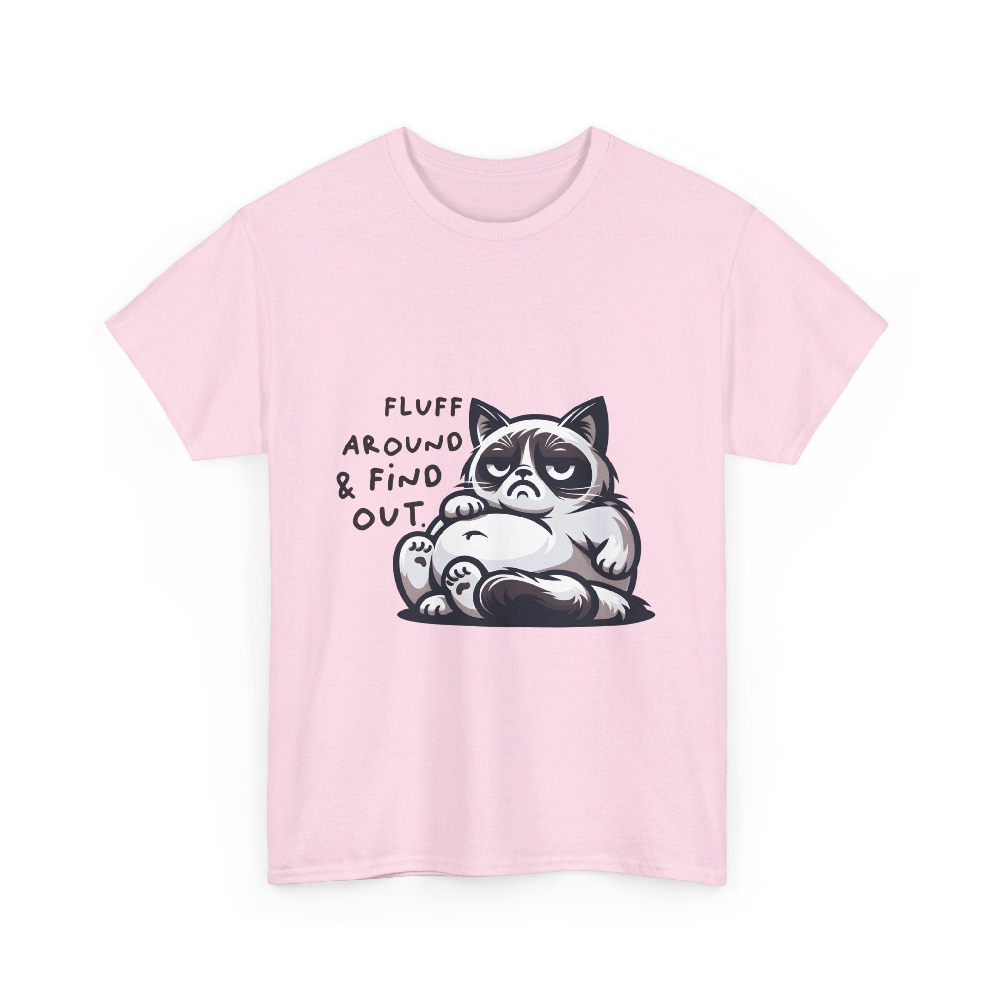fat cat fluff around and find out Unisex Heavy Cotton Tee by the x m world