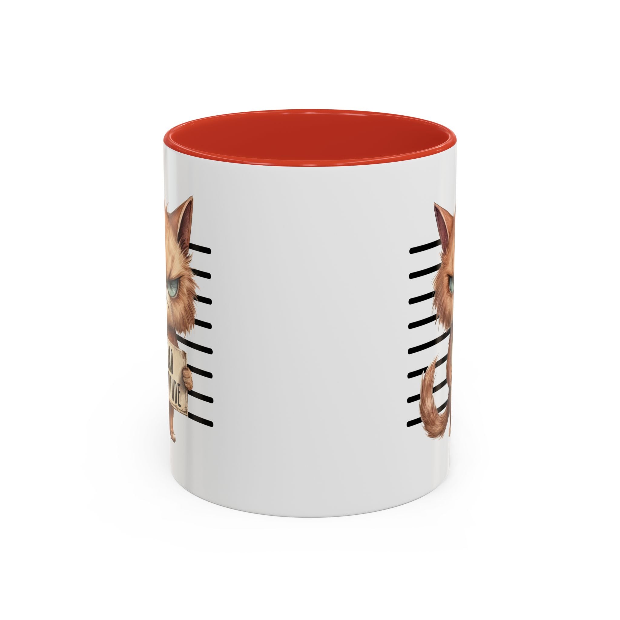 Funny cat bad attitude Accent Coffee Mug, 11oz animal lover gift