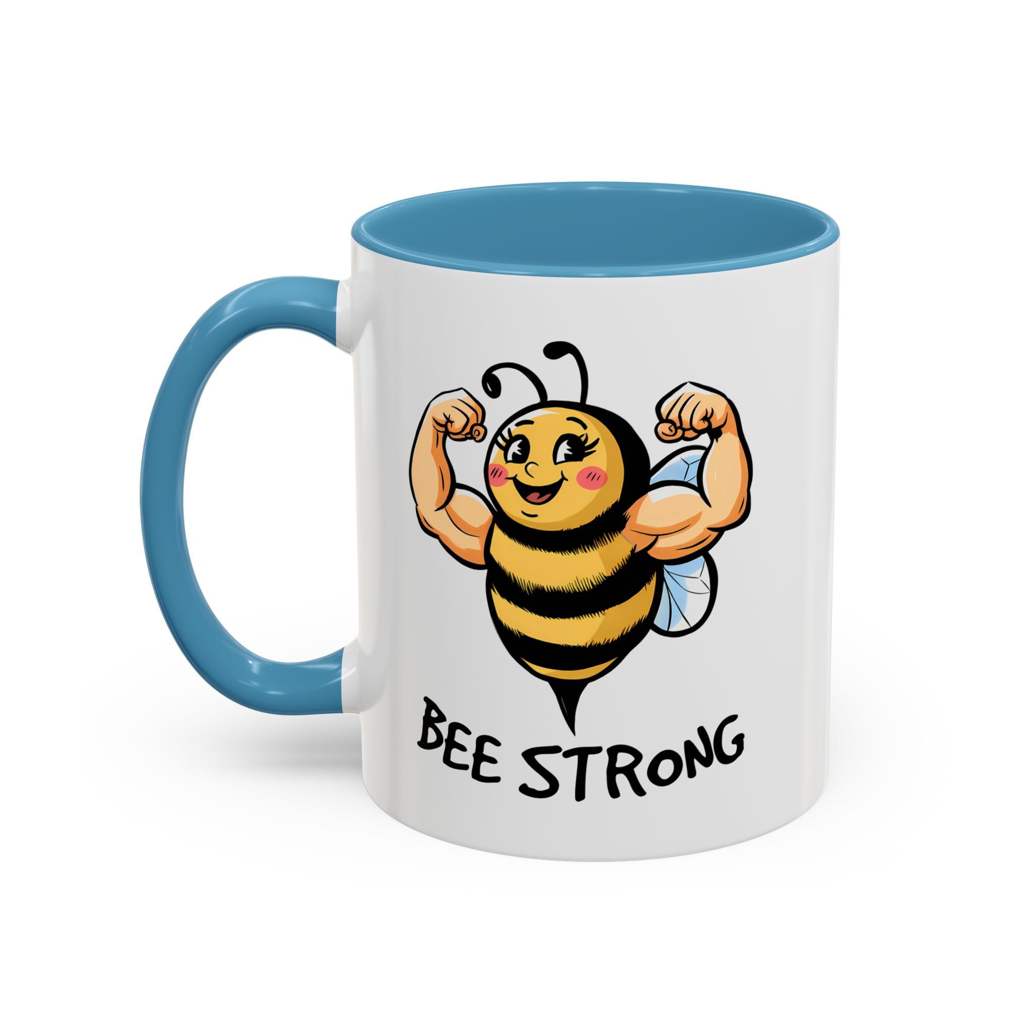 Bee Strong Accent Coffee Mug - Motivational Mug for Strength and mental health
