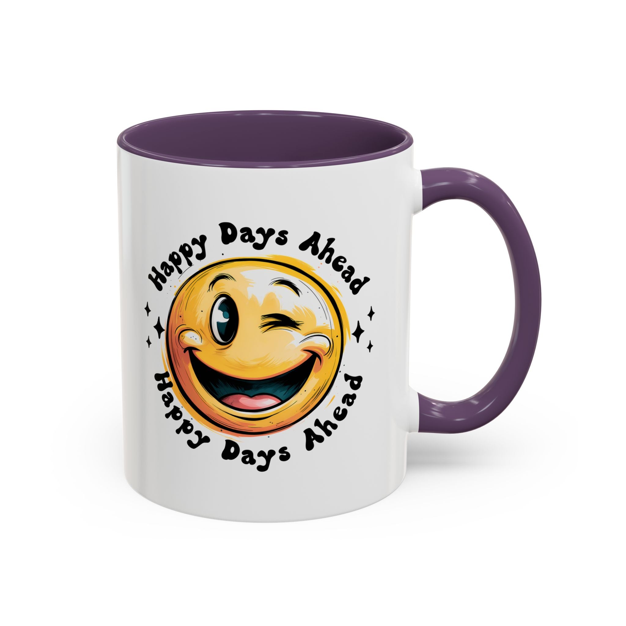 Happy Days Ahead Coffee Mug - Smiley Face Design - 11oz & 15oz