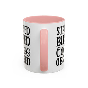 Stressed Blessed Coffee Obsessed Mug, Motivational Coffee Mug, Gift for Coffee Lovers, Funny Office Mug, Self-Care Gift Idea