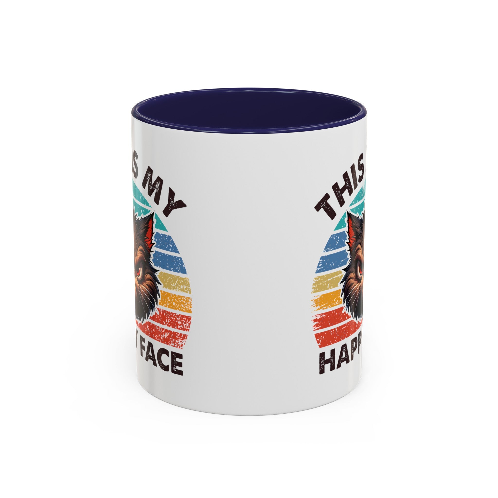 grumpy cat this is my happy face Accent Coffee Mug (11, 15oz) by the x m world