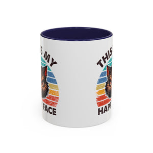 grumpy cat this is my happy face Accent Coffee Mug (11, 15oz) by the x m world