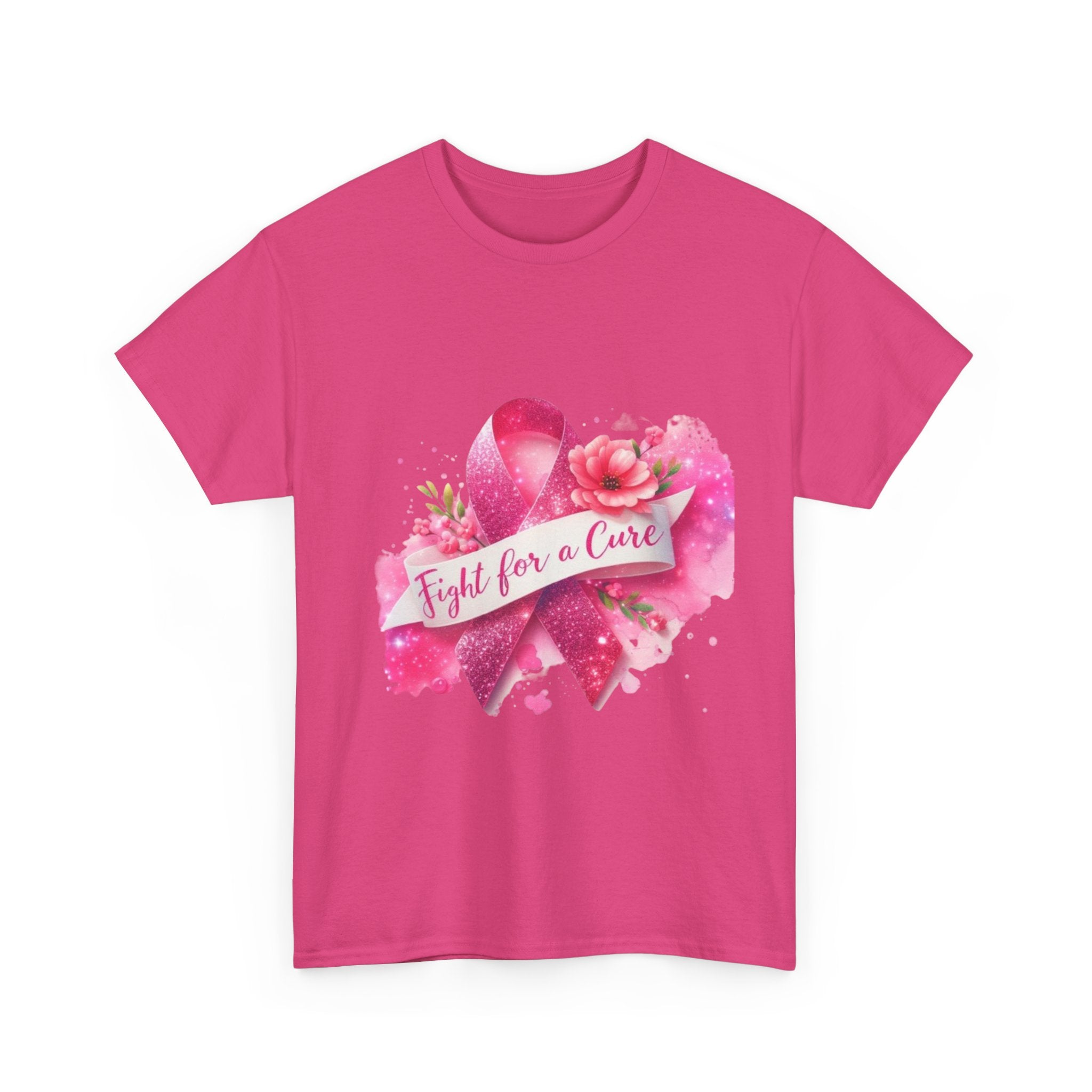 Fight for a Cure Unisex Heavy Cotton Tee | Breast Cancer Awareness Shirt, Support Tee, Gift for Her, Charity Fundraiser Tee, Pink Ribbon Tee