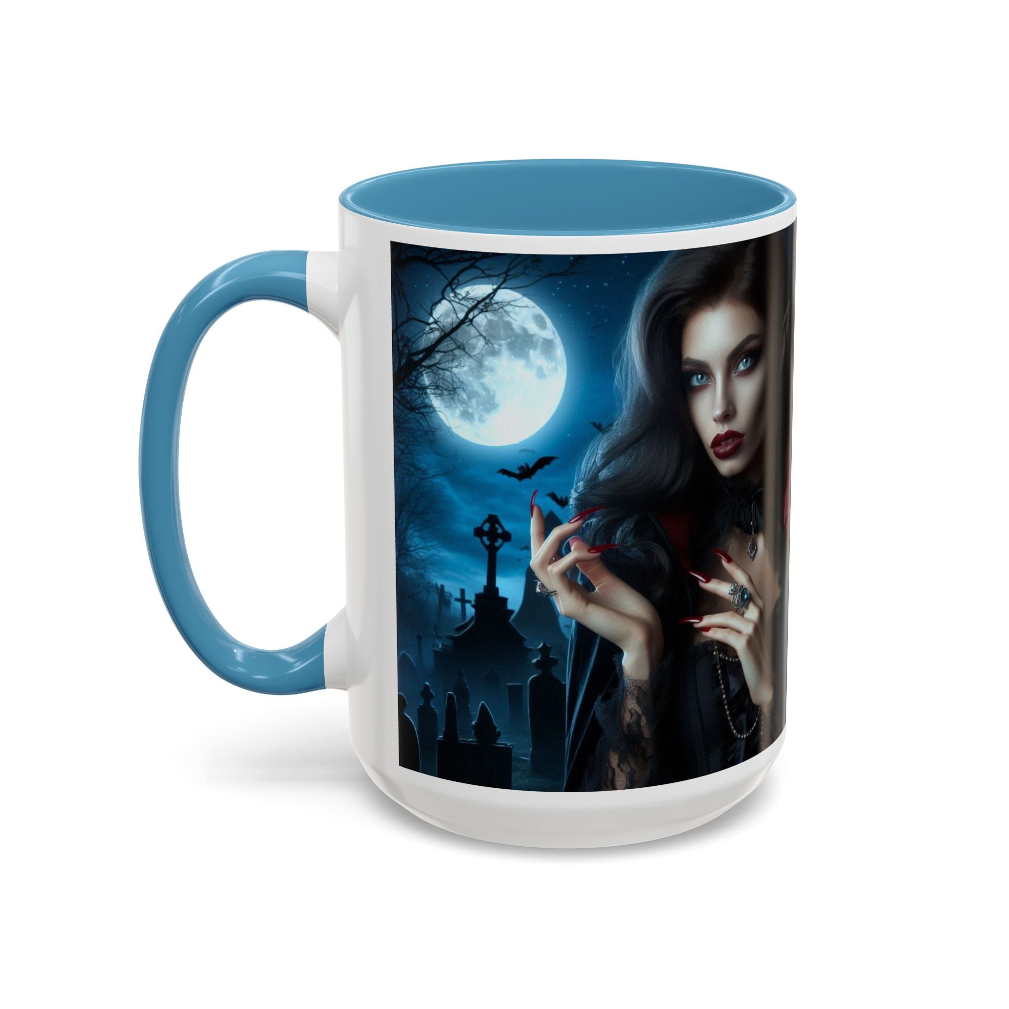 halloween Gothic Vampire Coffee Mug – 11/15oz full moon graveyard