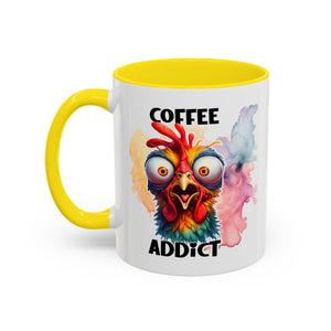 Coffee Addict Mug, Funny Coffee Lover Gift, Unique Kitchen Decor, Quirky Morning Brew Cup, Perfect for Birthdays & Holidays