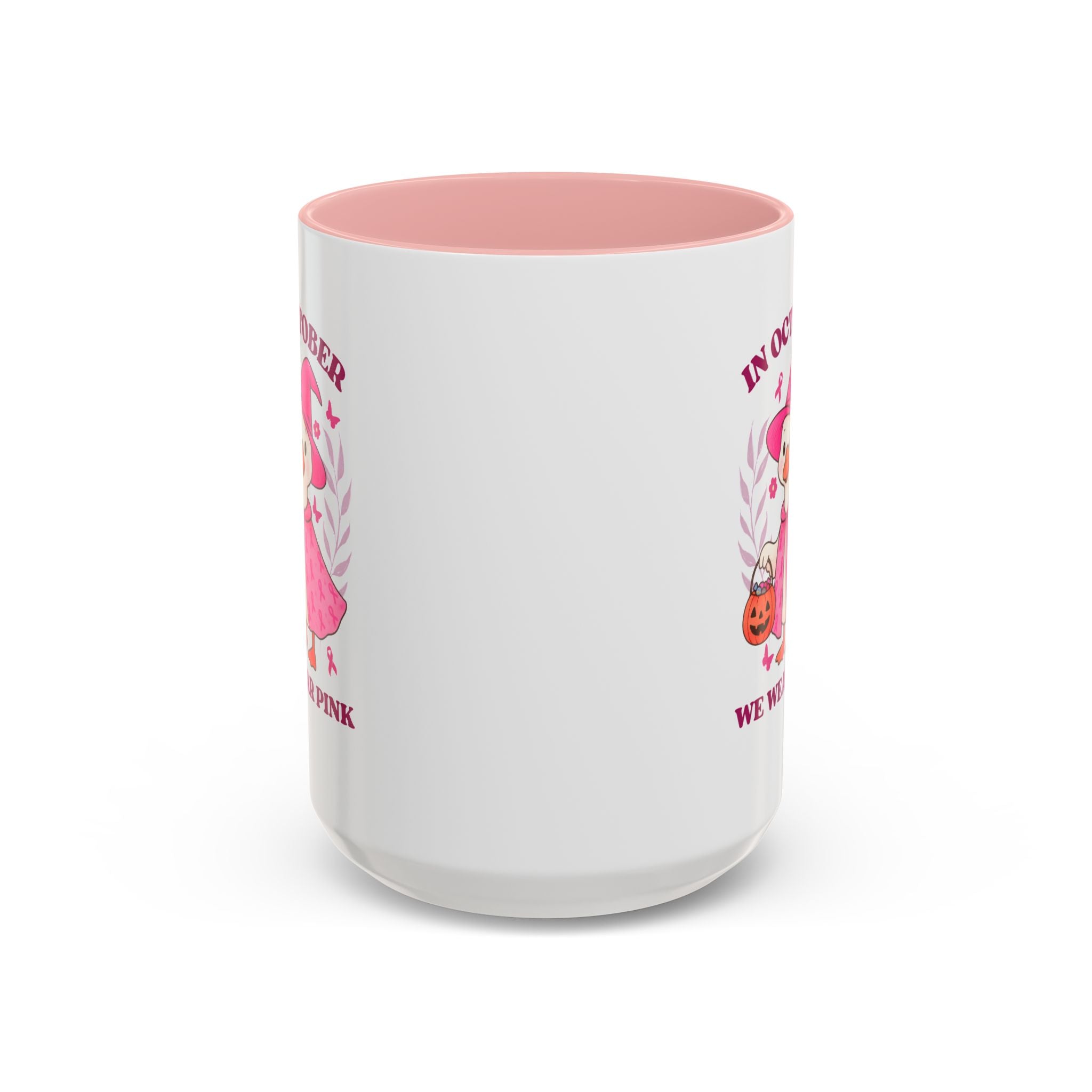 Halloween Breast Cancer Awareness Coffee Mug | October 2023 Gift, Pink Ribbon Mug, Spooky Coffee Cup, Cute Duck Mug, Fall Decor