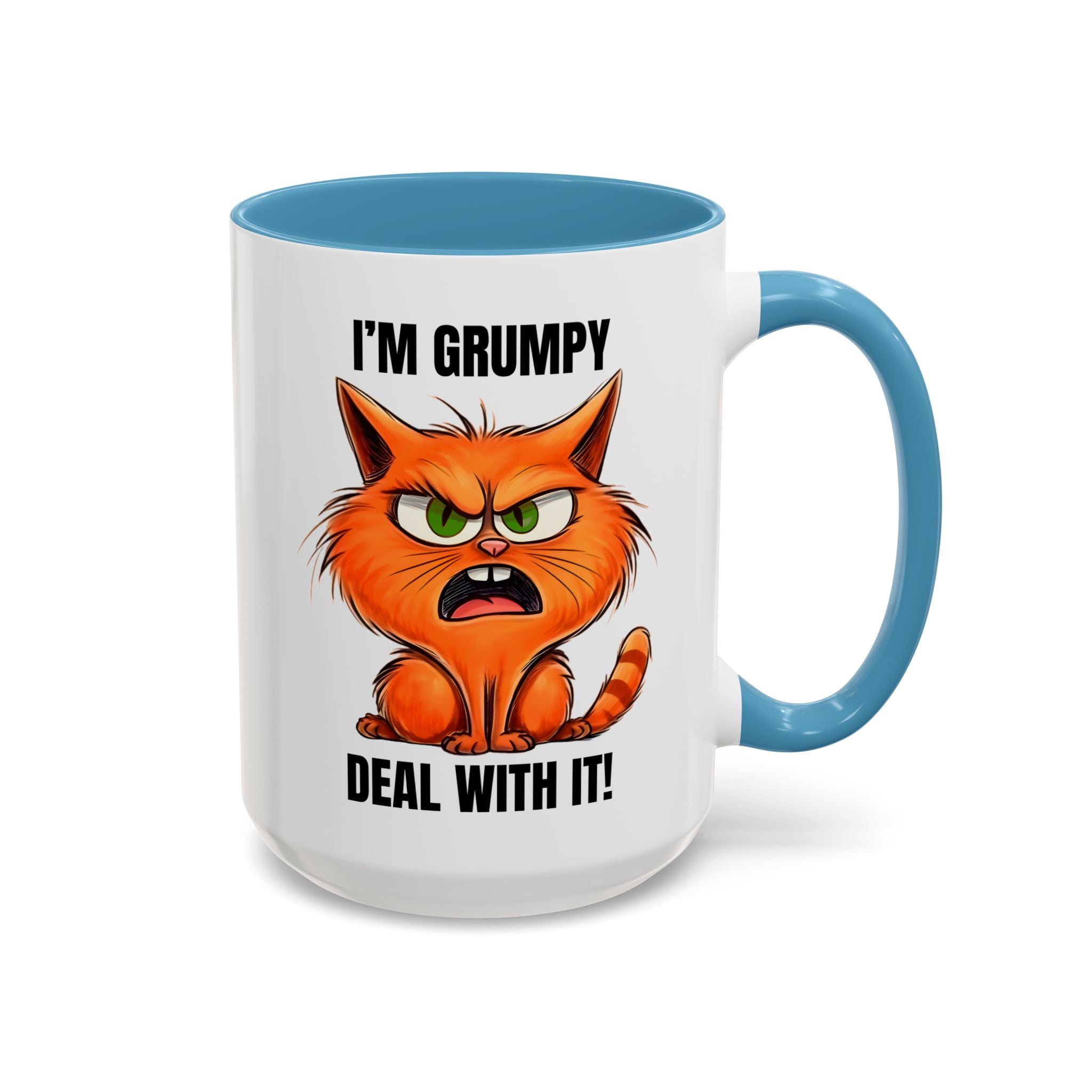 I'm Grumpy Cat Accent Coffee Mug – Funny Cat Gift, 'Deal With It' 11/15oz