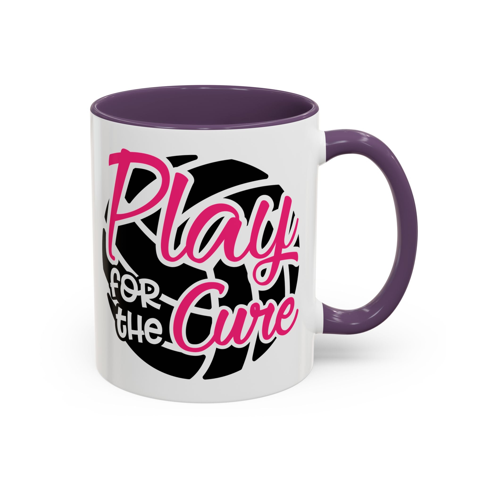 Volleyball  Coffee Mug, Play for the Cure Cup, Sports Gift , Athletes, Cancer Awareness, Inspirational Mug