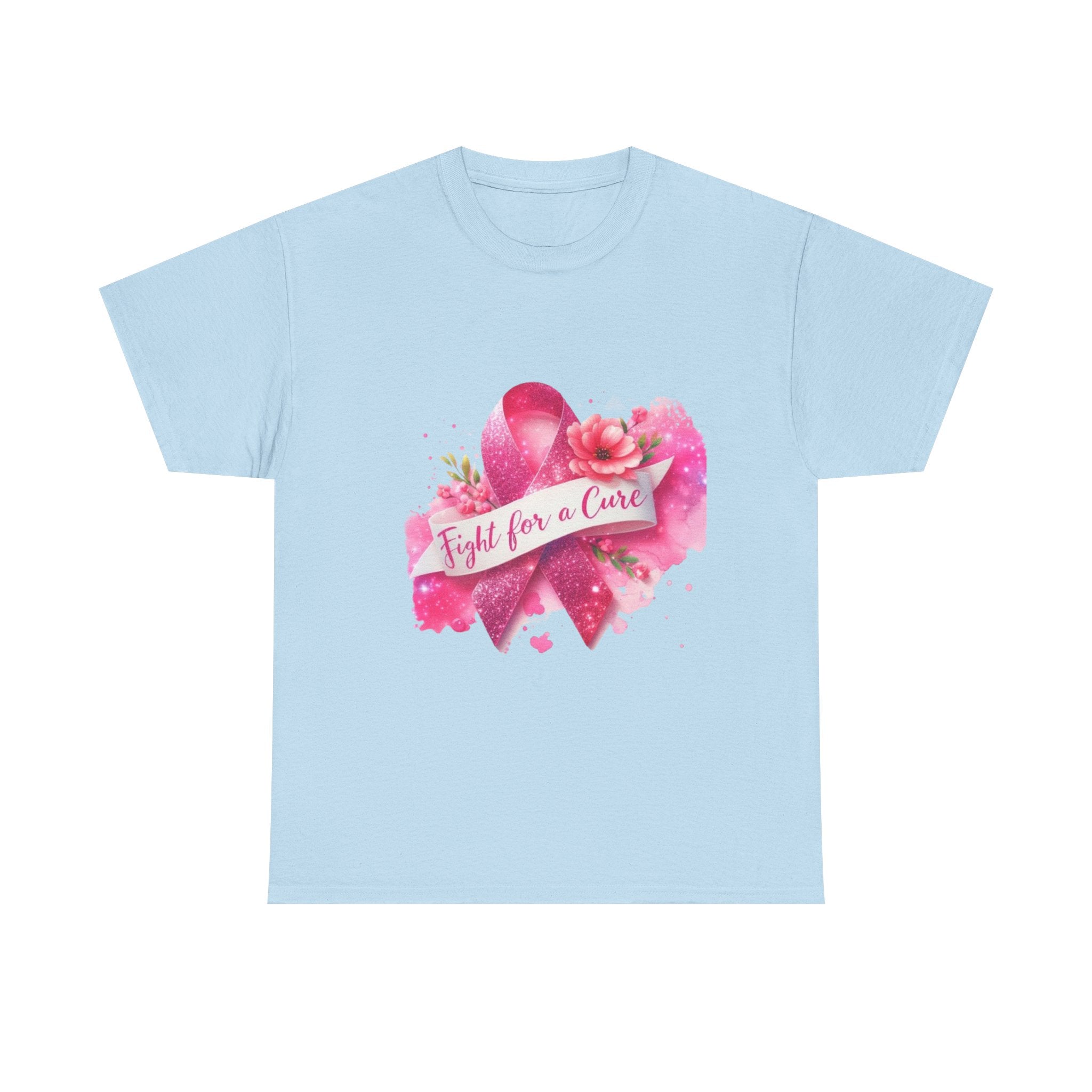 Fight for a Cure Unisex Heavy Cotton Tee | Breast Cancer Awareness Shirt, Support Tee, Gift for Her, Charity Fundraiser Tee, Pink Ribbon Tee