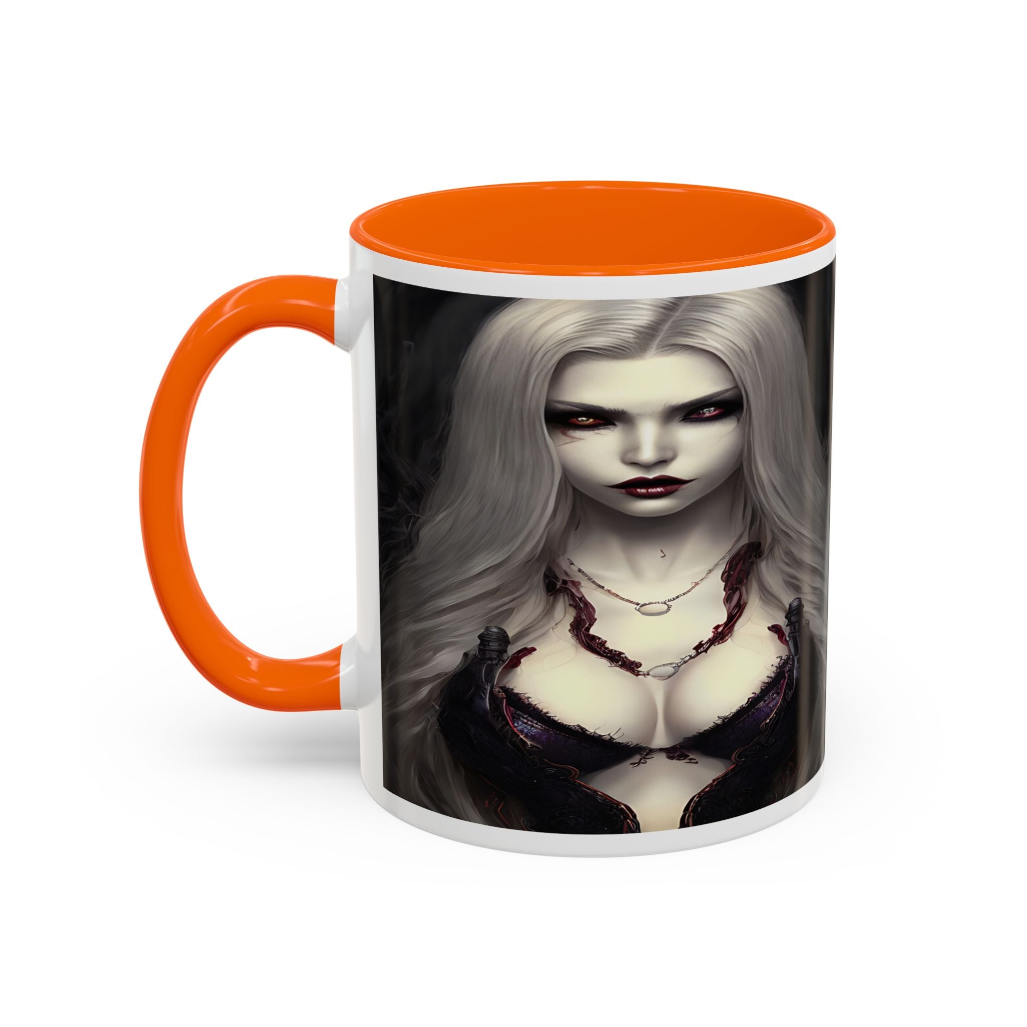 sexy busty woman vampire Gothic Fantasy Coffee Mug - 11oz & 15oz horror art
