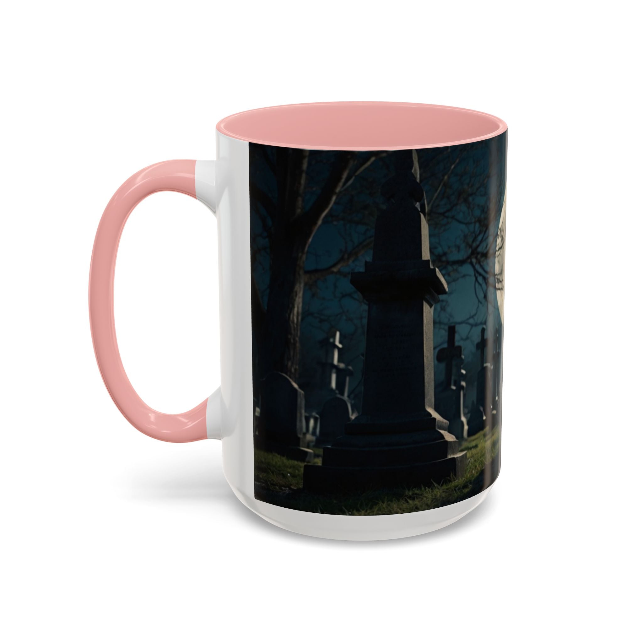 Mystical Black Cat Coffee Mug - 11oz & 15oz halloween graveyard full moon