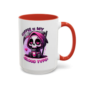 my blood type is coffee Accent Coffee Mug (11, 15oz) by abc school fundraiser