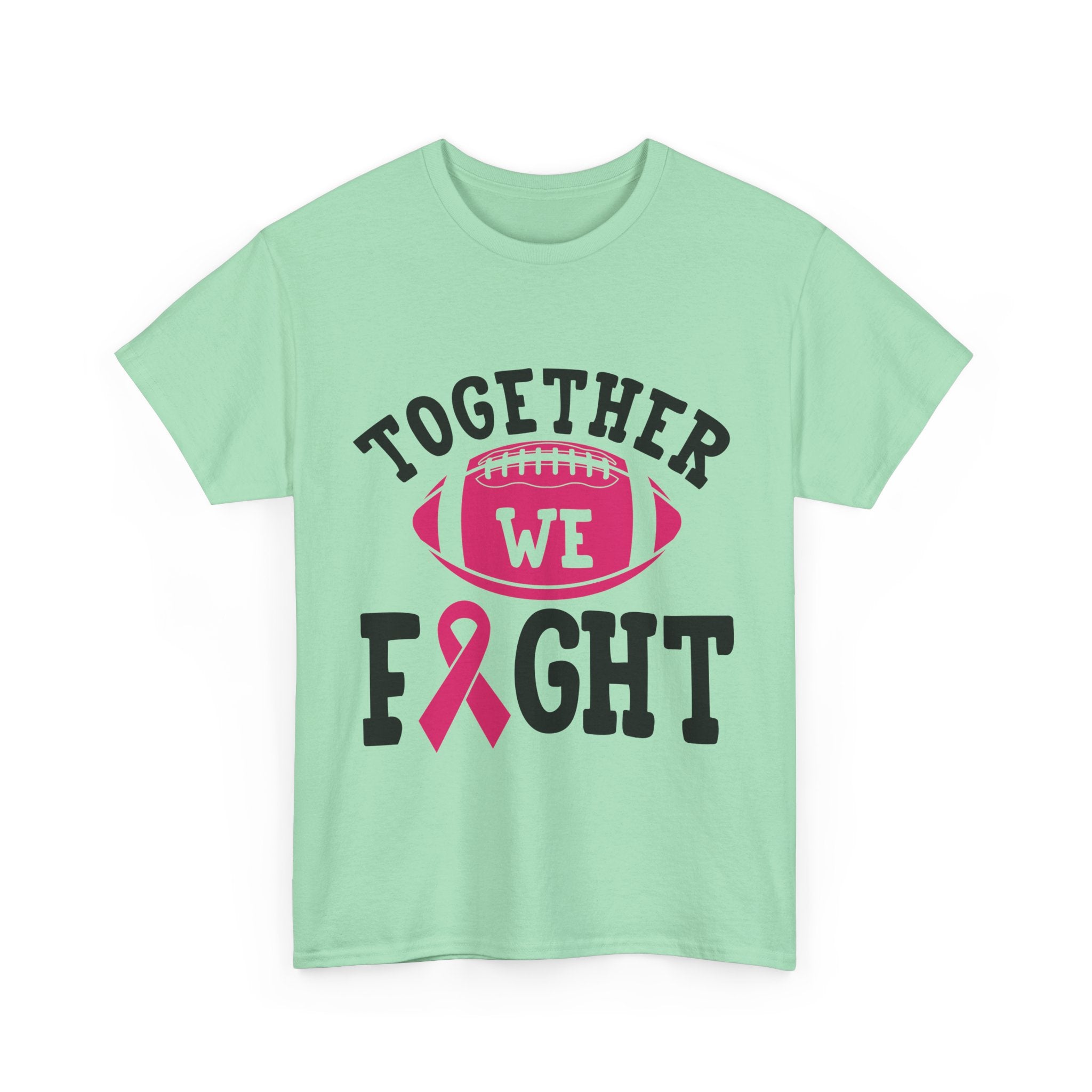 Together We Fight Football Tee, Awareness T-Shirt, Breast Cancer Support Shirt, Unisex Cotton Tee, Game Day Apparel, Gift for Him/Her