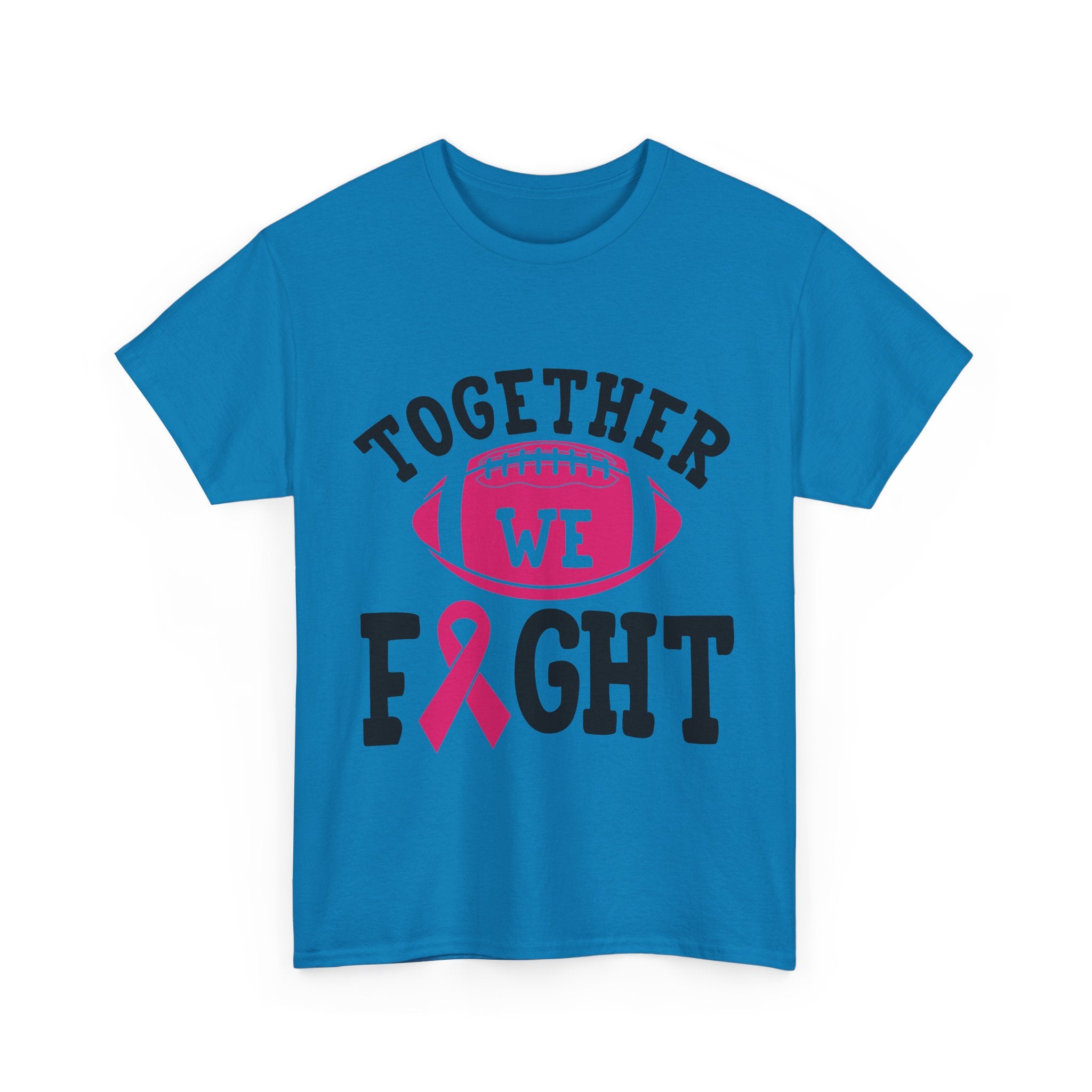Together We Fight Football Tee, Awareness T-Shirt, Breast Cancer Support Shirt, Unisex Cotton Tee, Game Day Apparel, Gift for Him/Her
