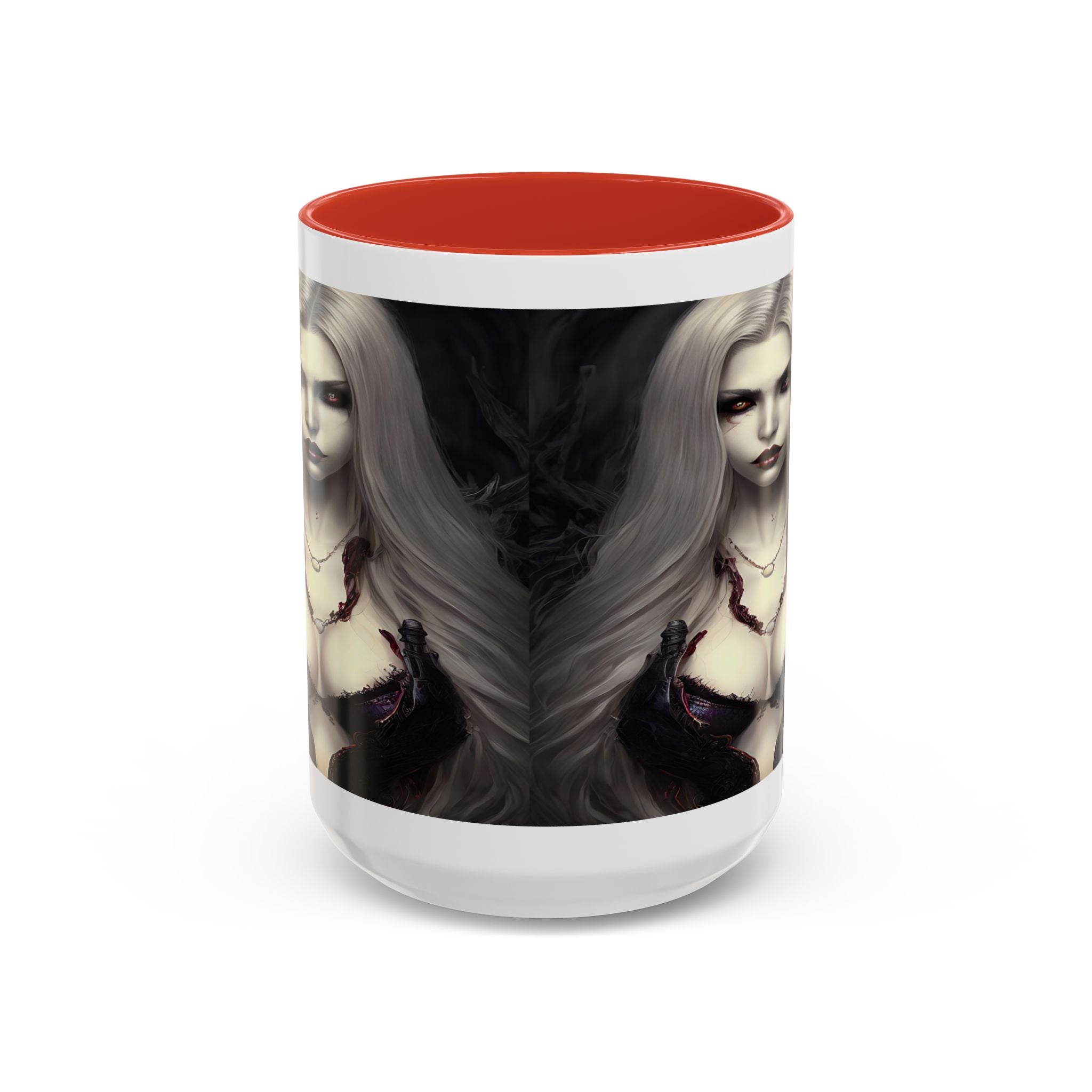 sexy busty woman vampire Gothic Fantasy Coffee Mug - 11oz & 15oz horror art