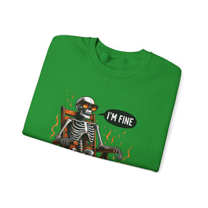 Chill Vibes Skeleton Sweatshirt, Unisex Crewneck, Perfect for Halloween, Casual Wear, Gift for Friends, Cozy Lounge Wear