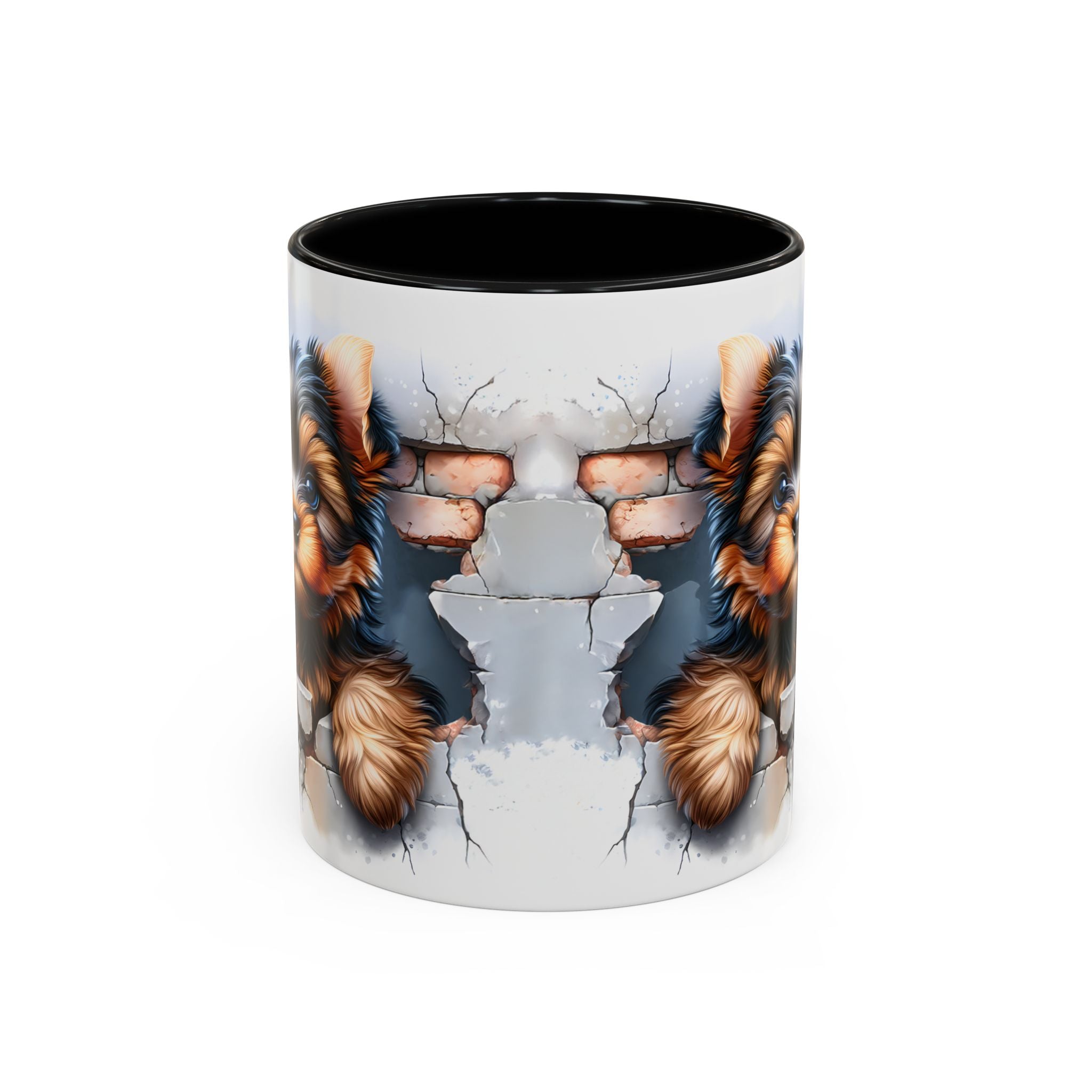 Cute Dog Peeking Coffee Mug, Pet Lover Gift, Yorkshire Terrier Mug, Animal Lover Coffee Cup, Dog-Themed Drinkware, Doggie Mug