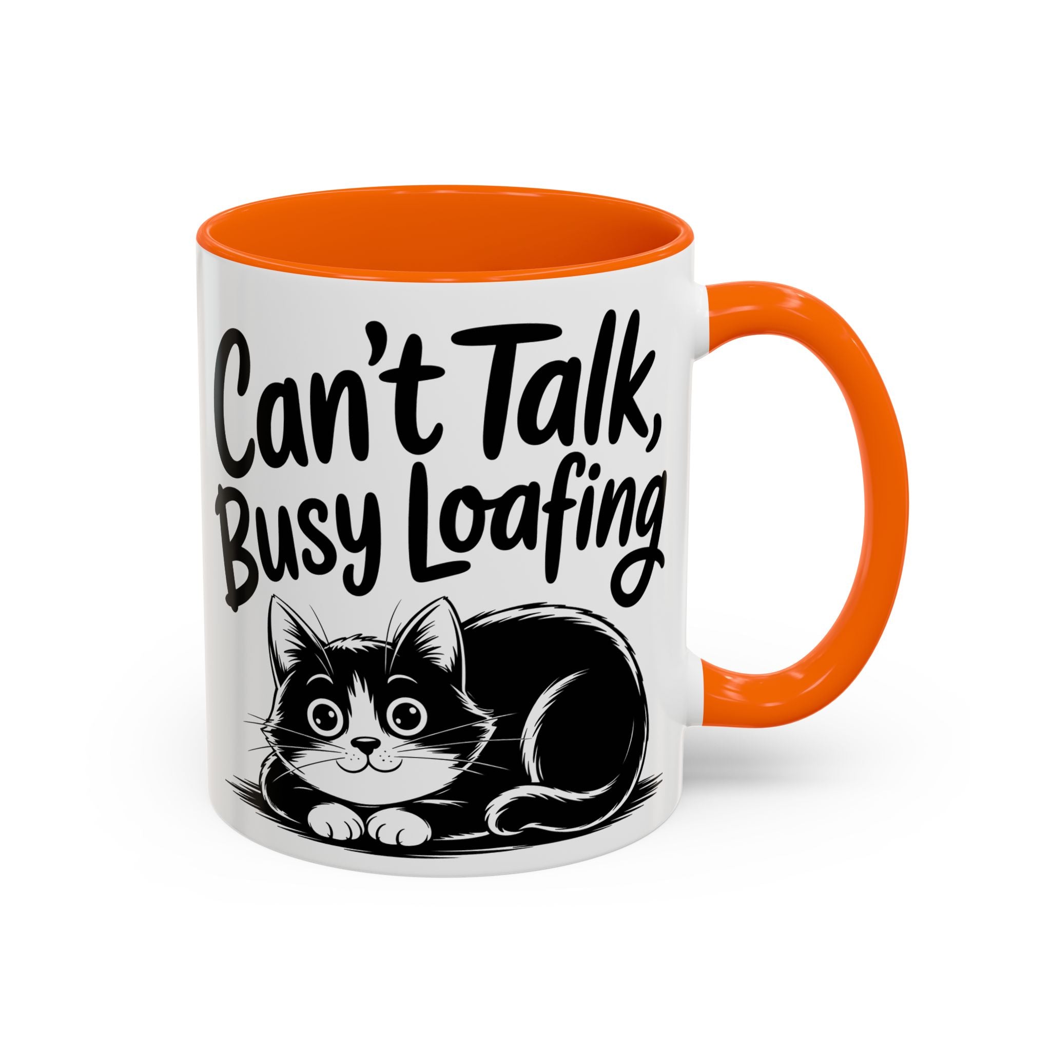 Can't Talk, Busy Loafing Cat Coffee Mug — Cute Cat Lover Gift (11/15oz)